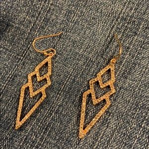 Stella and Dot pave rose gold drop earrings
